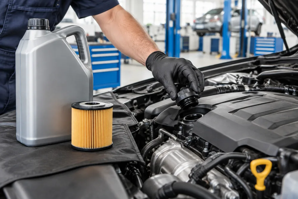 Oil & filter service illustration